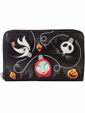 Loungefly x Nightmare Before Christmas Tree Lights Glow Zip Around Wallet - NWT